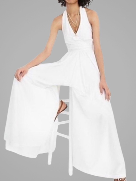 J. Crew Pants - NWT J. Crew Wide Leg Halter Jumpsuit White Size 0